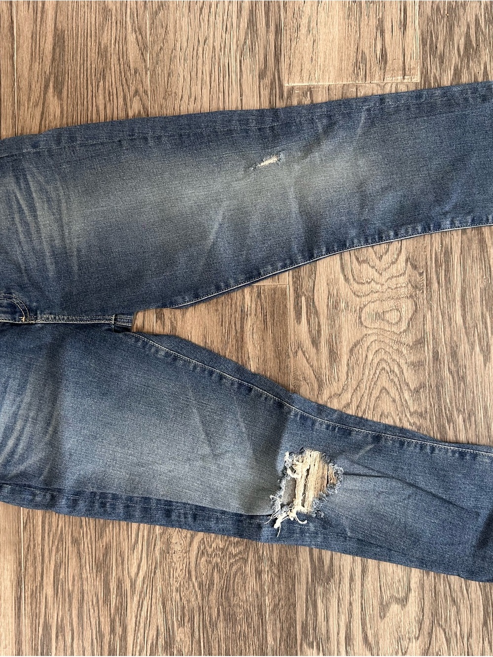 Ag Adriano Goldschmied Distressed Blue Skinny Jeans